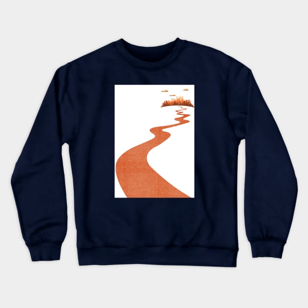 Road to city Crewneck Sweatshirt by Neil Webb | Illustrator